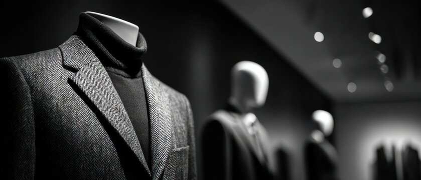 Mannequins in fashionable tailored clothing