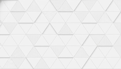 Fototapeta premium Abstract geometric background of white triangles with subtle texture and shadow