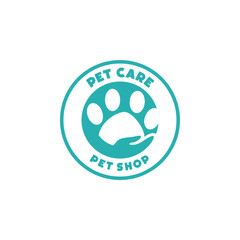 Obraz premium Pet Shop Shelter Care Logo Template Vector