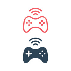 Minimal gaming symbol. Stream modern games. Wireless controller icons set vector. © Muhammad