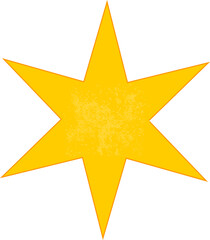 Obraz premium Sharp Star Yellow Abstract Geometric Y2K Sticker Shape. Y2K Badge Figure Isolated Element.