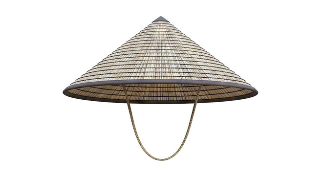 Traditional Asian conical straw hat