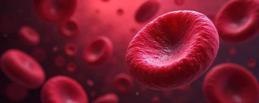 Close-up of red blood cells in the bloodstream, showcasing polycythemia vera, a type of blood cancer affecting red blood cells , health, disorder