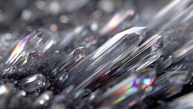 Close-up of sparkling crystal formations.