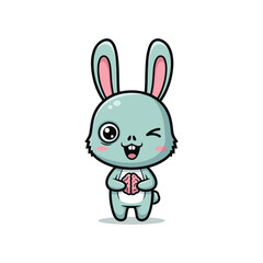 Obraz premium Bunny Brain Cartoon Commercial