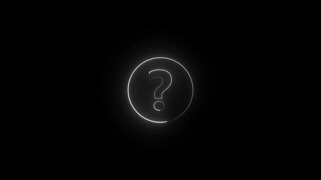 Glowing neon line Unknown search icon isolated on black background. Magnifying glass and question mark. Colorful outline concept. Vector.