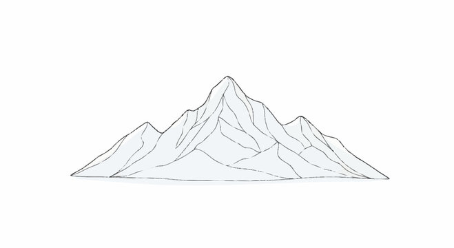 Mountain range, vector illustration, simple outline, landscape icon