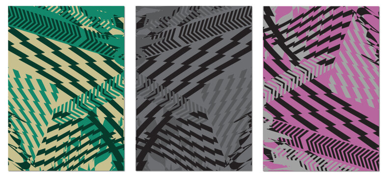 Bold abstract geometric pattern featuring dynamic zigzag energy, Clean vector style, seamless flow, and strong identity for standout designs