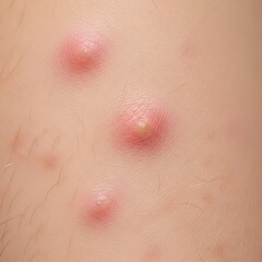 Fototapeta premium Close-up of acne on skin.