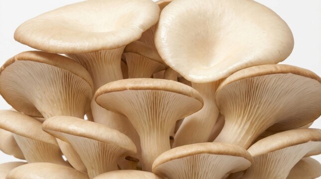 Fresh oyster mushrooms isolated on white background
