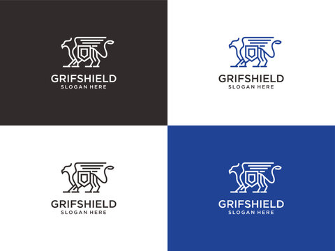 Grifshield Logo Design Modern Emblem for Brand Identity.