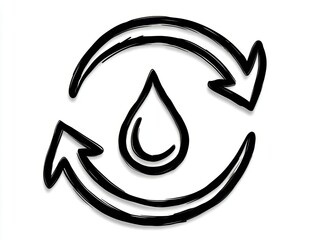 Fototapeta premium Black and white water drop logo minimalist black and white logo design featuring a stylized water drop