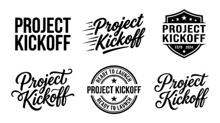 Obraz premium Project kickoff vector graphic design with six logo styles
