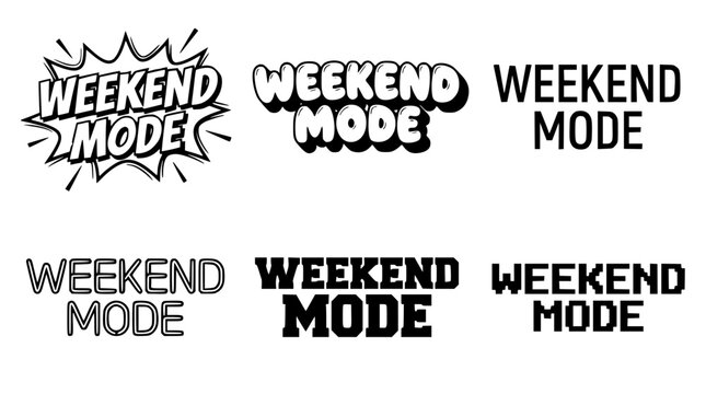 Weekend mode vector graphic designs for social media posts