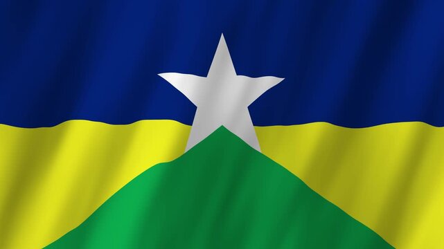 Rondonia State Flag Brazil 4K Realistic Waving Bandeira de Rondonia