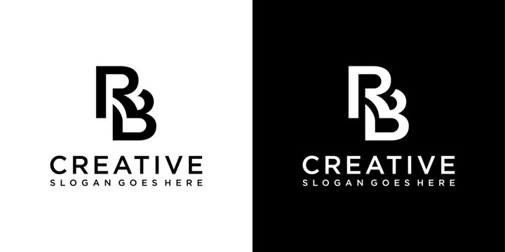 RB or BR initial letter logo design vector template