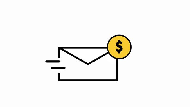 Email marketing revenue flat animation icon