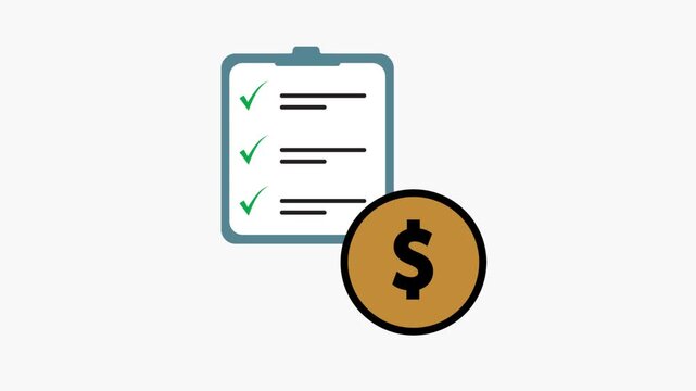 Financial checklist planning flat animation concept