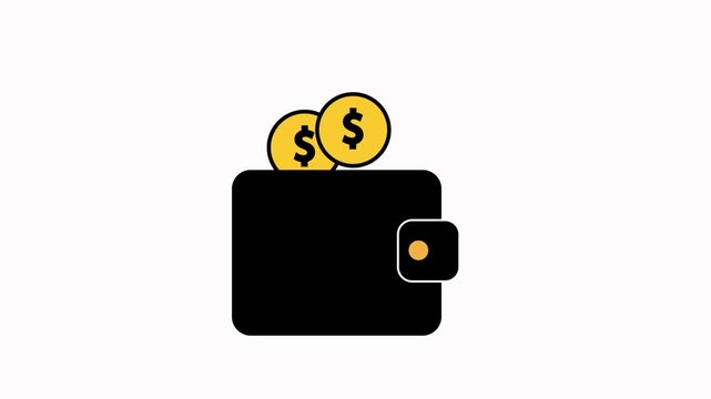 Money wallet finance flat animation concept