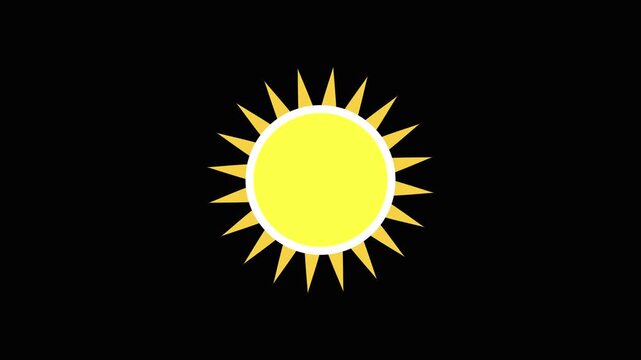 Vector Illustration of a a yellow and orange sun on a black background.