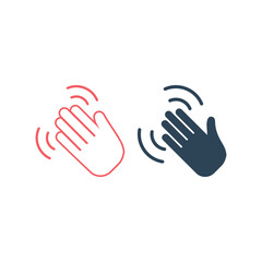 Obraz premium Hand waving icons set symbol. Isolated vector illustration of goodbye gesture sign concept for your web site mobile app logo UI design.