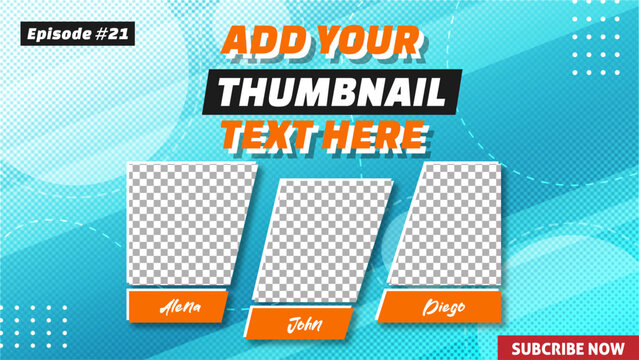 Podcast YouTube Thumbnail Template with Multiple Hosts EPS