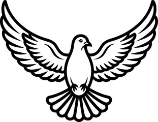 Obraz premium Dove stylized white bird with wings spread wide symbolizing peace freedom harmony hope spiritual concept illustration