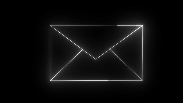 futuristic Interface E-Mail Icon on Computer code running Background