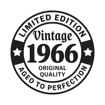 Black and white emblem displaying vintage 1966 and limited edition text