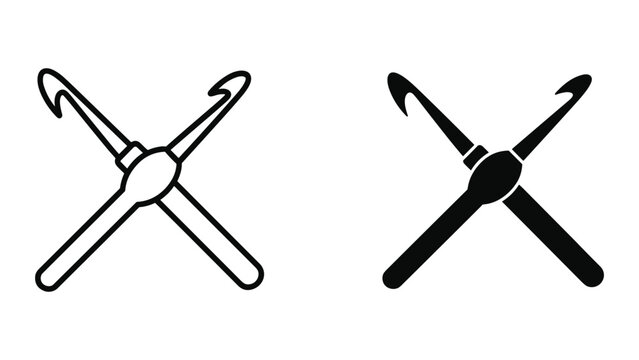 Crochet Hooks Icon Set