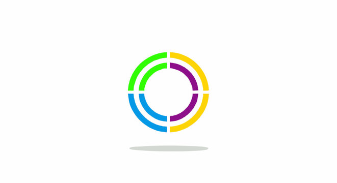 Colorful abstract circular logo design with modern style and simplicity.