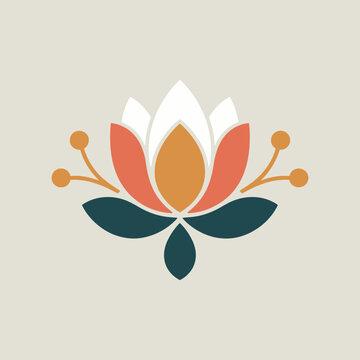 Premium oled display technology logo with lotus flower design
