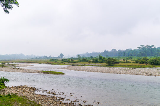 Murti River and River Bed in Dooars North Bengal, India