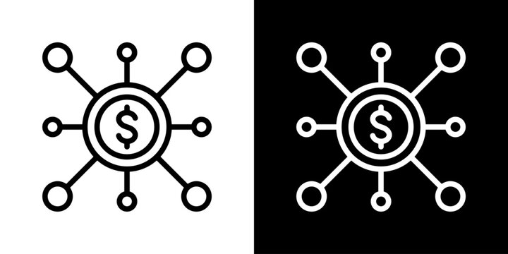 Funding Icon Set Vector Collection Isolated In Black And White