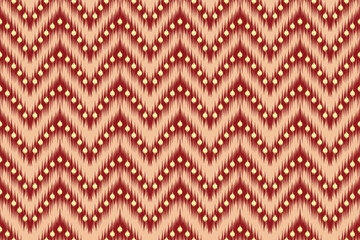 Fototapeta premium A high-quality seamless vector pattern inspired by traditional Ikat weaving techniques. Featuring a dynamic chevron or zigzag design with characteristic blurred 