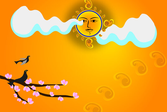 vector illustration of sinhala aluth awurudda post design