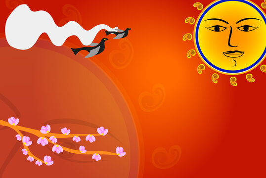 vector illustration of sinhala and tamil aluth awurudda