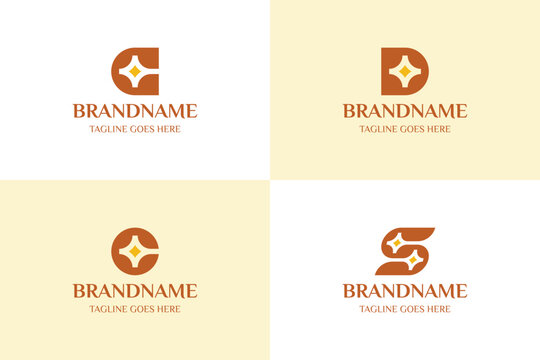 Letter C D S Star Luxury Logo Set, symbolizing prestige, brilliance, and refined excellence