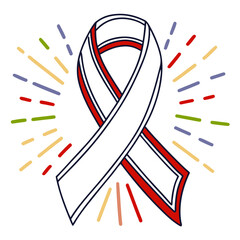 Fototapeta premium American flag ribbon vector art for patriotic events. symbol for independence day, veterans day, memorial day concept.