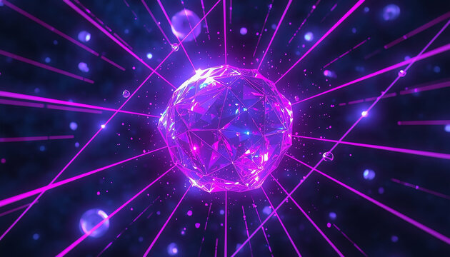 Abstract quantum cryptography and secure data encryption concept