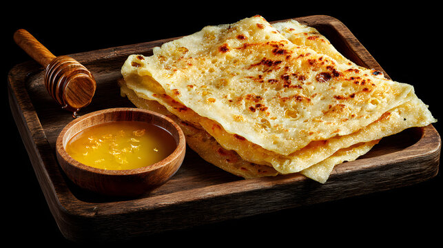 Laxoox dish, a traditional fermented flatbread from Djibouti. Background illustration of food in Djibouti.