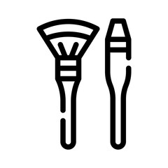 Fototapeta premium makeupbrush line icon