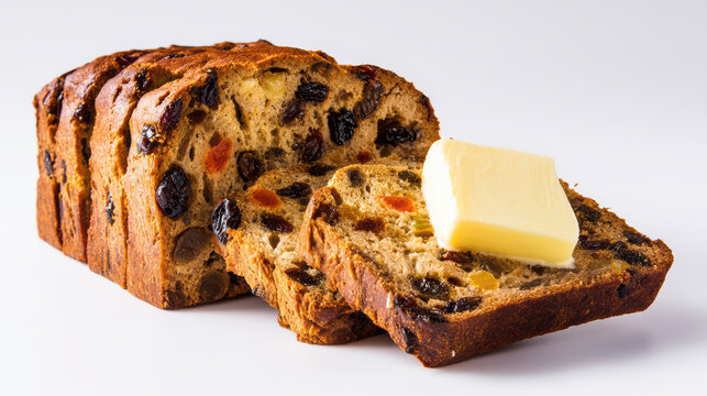transparent bara brith fruit bread with vibrant colors and textures
