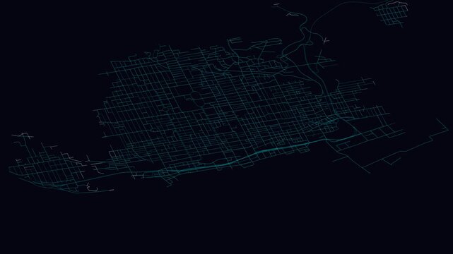 Toronto, Canada, City Infrastructure Expansion Animation, Urban Visualization Technology