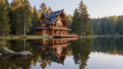 Fototapeta premium Luxury Wooden Chalet