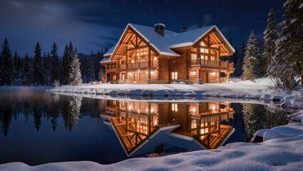 Obraz premium Luxury Wooden Chalet