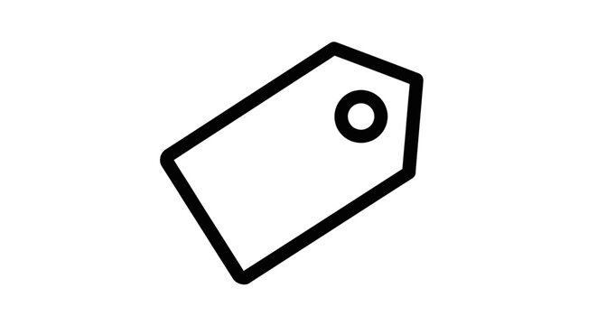 Blank price tag label icon.