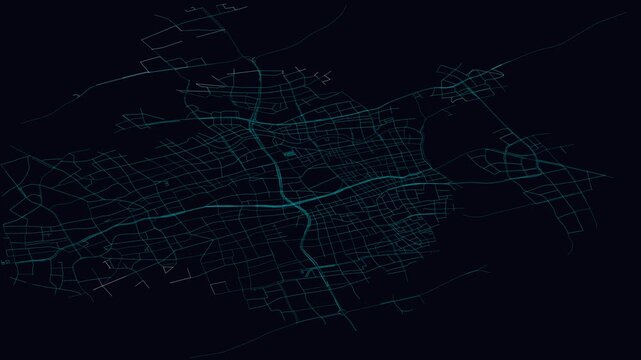 Shanghai, China, City Infrastructure Expansion Animation, Urban Visualization Technology