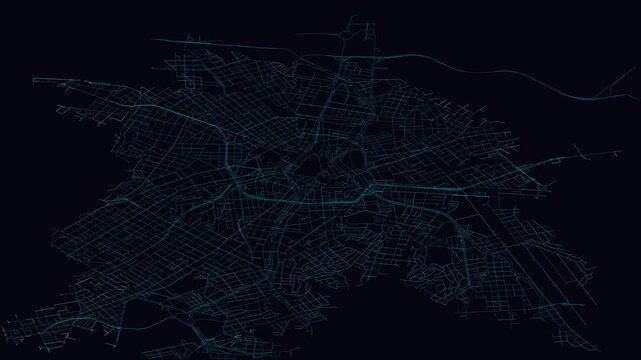 S&atilde;o Paulo, Brazil, City Infrastructure Expansion Animation, Urban Visualization Technology