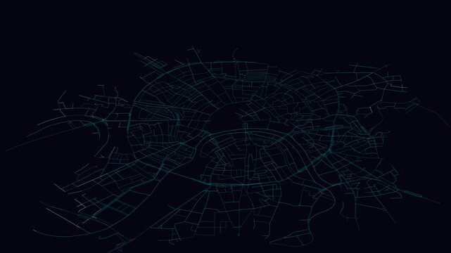 Moscow, Russia, City Infrastructure Expansion Animation, Urban Visualization Technology